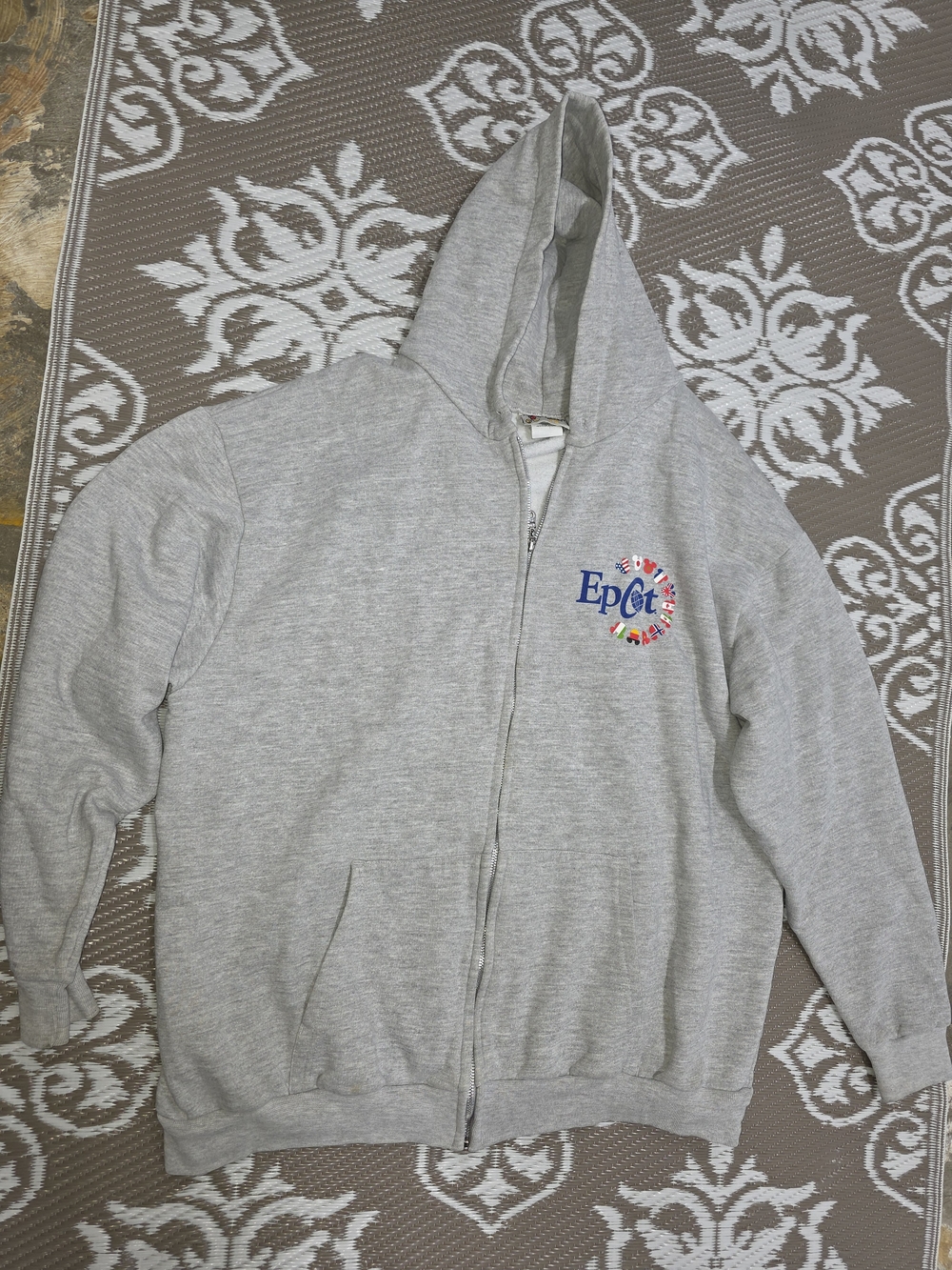Disney Gray Zip-Up Hoodie with Character Tag